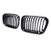 Heart Horse Front Kidney Grills Compatible With B-MW E46 Sedan 320i 325i 325xi 323i 328i 330i 4D 4 Door 1998-2001 Gloss Black