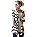 Mose New Women Oversized Casual Autumn Long Sleeve Striped Patchwork Cardigans Coat (White, XL)
