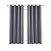 Deconovo Solid Room Darkening Curtains Thermal Insulated Blackout Curtains Grommet Blind Curtains for Living Room 52W x 63L Inch Light Grey 1 Pair