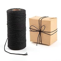Twine String, 2 Ply 328 Feet Natural Black