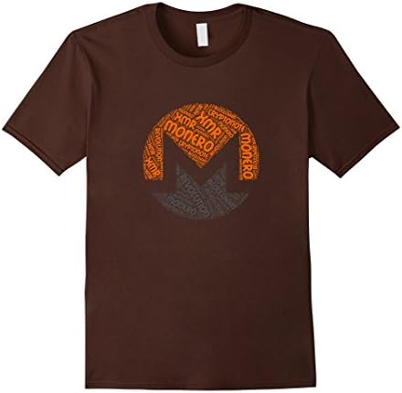 Men's Monero XMR Revolution Block Chain CryptoNote Word Shirt Large Brown