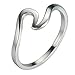OrliverHL Simple Fashion Wave Ring Adjustable Open Ring Gift Jewelry Daily Wear,Silver,8#