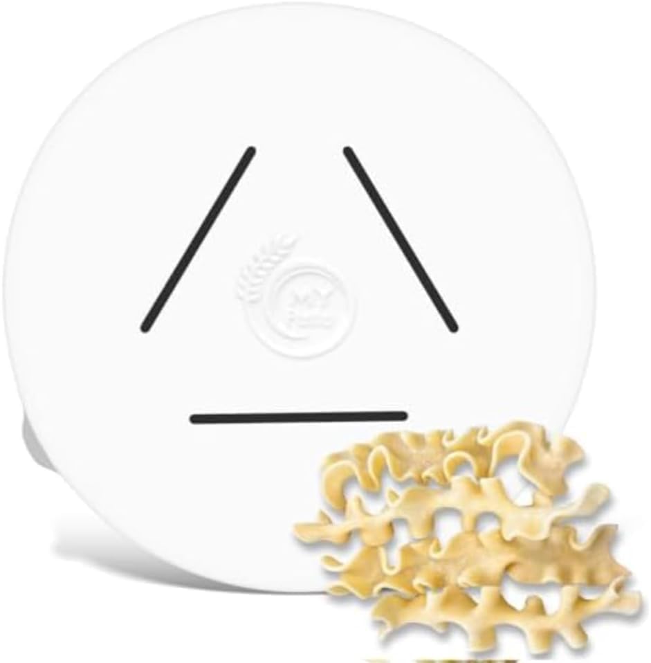 MY Pasta - Reginette Wide Wavy Ribbon Noodles - Pasta Maker Disc for Homemade Pasta - Compatible with Pasta Maker Avance 7000 - Stainless Steel - White