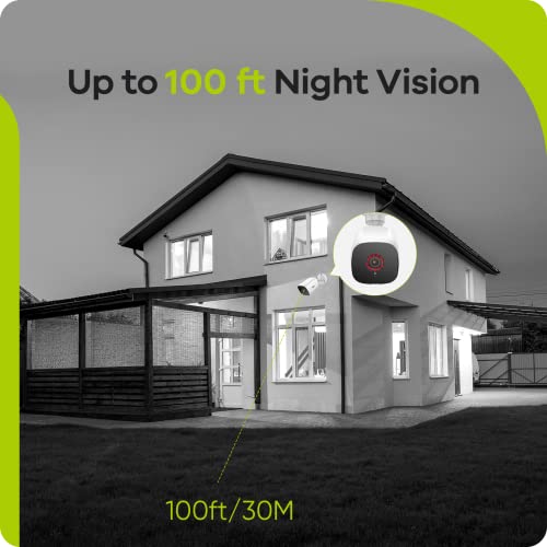 [Upgraded] SANNCE 1080P 4Pack Wired Home Security Camera with 100ft