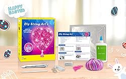 3D String Art Crafts for Kids DIY LED Heart Lantern