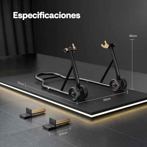 SPECSTAR Universal Motorcycle Lift Stand Heavy Duty Motorcycle Rear Wheel Riser Sports Bike Stand with Spool and Paddock Combo