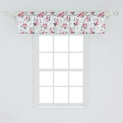 Ambesonne Rose Window Valance Pack of 2, Blooming