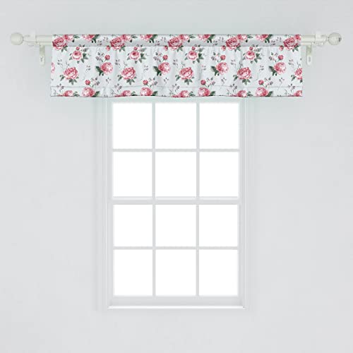 Ambesonne Rose Window Valance Pack of 2, Blooming