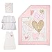 Lambs & Ivy Layla Pink/Gold Hearts & Love 4-Piece Nursery Baby Crib Bedding Set