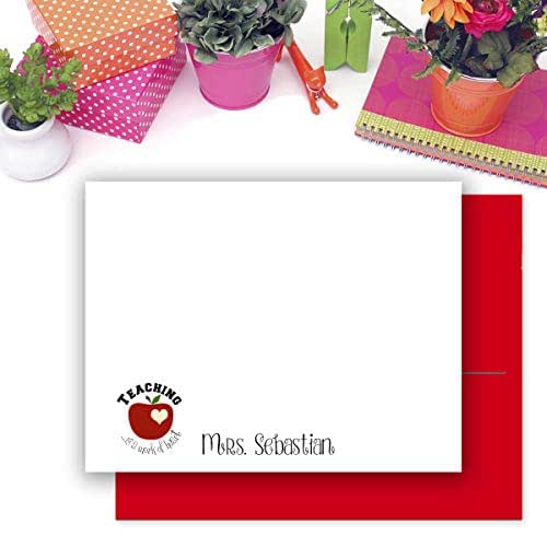 Personalized Note Cards for Teacher Stationery with Envelopes Handmade Products