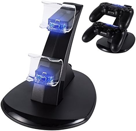 Puning PS4 Controller Charger, Playstation 4/PS4 Pro/PS4 Slim Controller Charger Charging Docking Station Stand.Dual USB Fast Charging Station&amp;LED Indicator for Sony PS4 Controller---Black