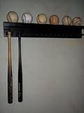 Solid Wood Baseball Mini Size Bat Rack up to 17 Bats 6 Balls Black Custom Deluxe M17B6