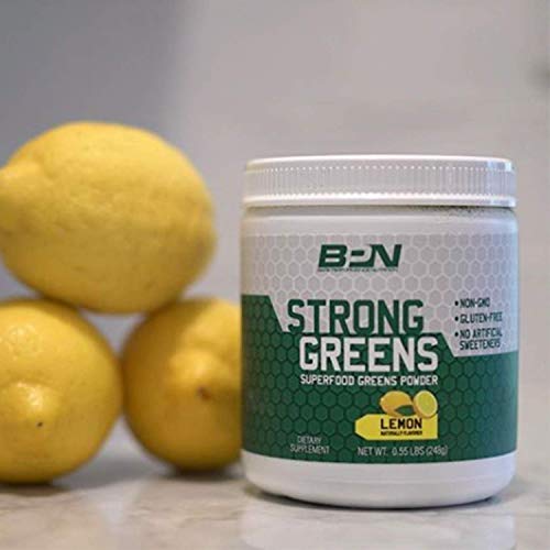 Bare Performance Nutrition, Strong Greens Superfood Powder, Antioxidants, Non-GMO, Gluten Free and No Artificial Sweeteners, Wheat Grass, Coconut Water, Turmeric and Monk Fruit (Mixed Berry)
