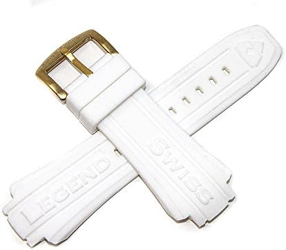 20MM White Silicone Band Strap & Satin Gold Stainless Buckle fits 40mm Neptune Watch