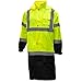 RK Class 3 Rainwear Reflective Hi-Viz Black Bottom Long Rain Coat RC-CLA3-LM22 (2XL, Lime)