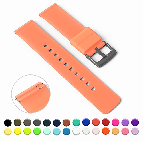 GadgetWraps 22mm Silicone Watch Strap / Band with Quick Release Pins (Orange Ice Glow, 22mm)
