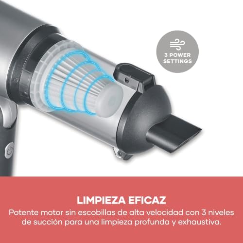 Aspirador de Mano 3 en 1,Potente Aspirador soplador de Aire e inflador, 120 W, 17000Pa, 3 Niveles, 240000rpm, S-Power Duoboost, Antracita, HV 7149