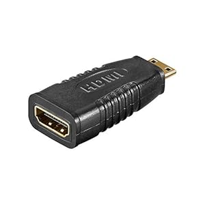 Goobay 68841 HDMI-adapter, HDMI-aansluiting (type A) > HDMI mini-stekker (type C), Full HD, zwart, verguld