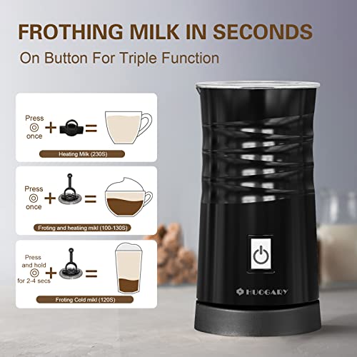 Huogary Electric Milk Frother and Steamer Milk Frother and Steamer