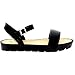 Womens Flatform Buckle Peep Toe Wedge Vacation Festival Strappy Sandals - Black - 6 - 37 - CD0129