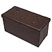 Otto & Ben Folding Box Chest with Memory Foam Seat Tufted Faux Leather Trunk Bedroom Ottomans Bench Foot Rest Stool, 30 Inch, Brown
