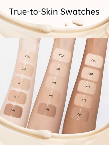 CATKIN Cushion Makeup Foundation, Lightweight and Durable Formula, Anti-Aging, Natural Effect, 7 in 1 Herbal Extracts, Transparent Satin Finish, Refills Included, 13g*2