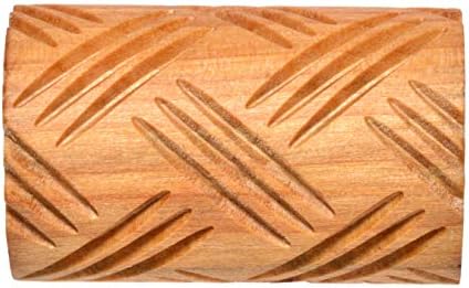 MKM Pottery Tools Wood Large Handle Rollers for Clay (RL-009 Loose Weave)