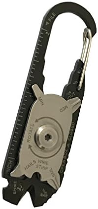 2 pack Multi-Purpose Pocket Tool Kit Carabiner Key Ring Knife Wrench Screwdriver Bottle Opener Outdoor Camping Emergency Survival Life-Saving（silver）