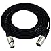 GLS Audio 12ft Mic Cable Patch Cords - XLR Male to XLR Female Black Cables - 12' Balanced Mike Snake Cord - 10 Pack