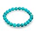 Bling Jewelry Semi Precious Stabilized Turquoise Round Bead 8MM Stretch Bracelet For Women Men Teen Unisex Single Strand Stackable