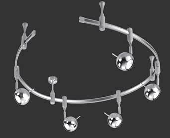 5 x 3 W LED sistema de riel/3 Watt/GU10 flexible cromo lámpara 200 cm