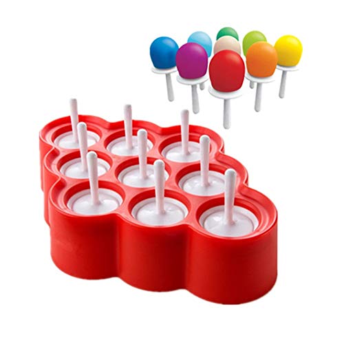Ice Cream Ball Silicone Mini Ice Pops Mold Lolly Maker Popsicle Molds With 9 Stickers