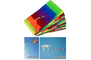 AMAZONA'S PRESENTZ Double Fun 2 x 32 Feet (10M) Long Eye Catching Rainbow Tail for RC Drone, Kite, Air Show, Aerobatic Flight