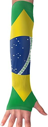 Brazilian Flag Unisex Sun Block UV Protection Cooler Protective Hands Arm Cover Sports Cooling Arm Sleeves For Football
