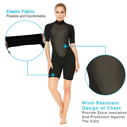 image for Flexel Shorty Wetsuit Women Adult's 3mm Neoprene Surfing Suits for Swi