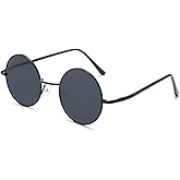 JJZPGZIN Fashion Retro Mini Small Round Black Sunglasses Suit for Mens Womens Circle Lens UV400 Protection Glasses
