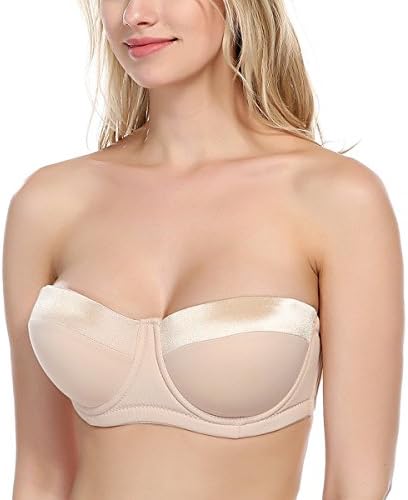 Olivachel Women's Balcony Half Cup Padded Bra Strapless B/C/D/DD/DDD/G Big Size N059