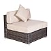 Outsunny 9pc Outdoor Patio Rattan Wicker Sofa Sectional & Chaise Lounge Furniture Set - Desert Sand