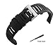 Watch Band Strap, HYTE Rubber Replacement Soft WristBand Watch Straps with Metal Clasp and Silver Buckle for Suunto Ambit3 PEAK Ambit 2 1 2R 2S Series (Include Screwdriver + Screws, Black)