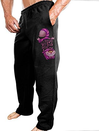 PGxln Men's Alice In Wonderland Cheshire Cat We Sweatpants Color Black Size XXL