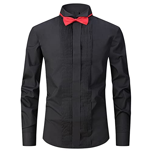 Men Dress Shirt Long Sleeve Slim Design Gentleman Tuxedo Collar
