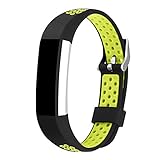 iGK Silicone Replacement Bands Compatible for Fitbit Alta and Fitbit Alta HR, Newest Adjustable Sport Strap Smartwatch Fitness Wristbands Silicone Fluorescent Yellow