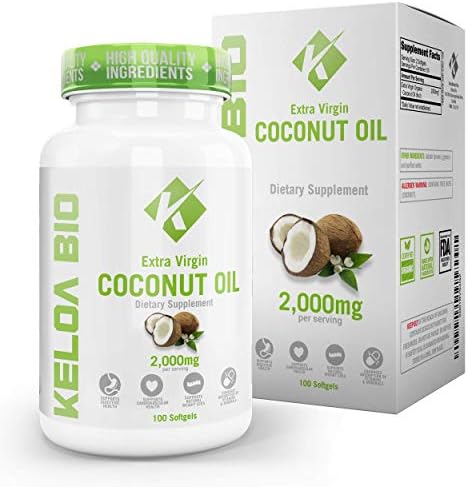 Organic Coconut Oil Capsules Pills 2000mg Best Source MCFA Clinically Proven Support for Ketogenic Weight Loss Thick Hair Glowing Skin Performance & Energy USA Virgin Cold Pressed