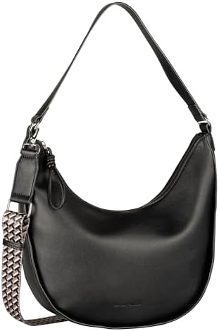 Tatiana Damen Umhängetasche Handtasche Camera Bag Mittelgroß Schwarz