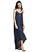 Verdusa Women's Bohemian Backless Spaghetti Strap Loose Maxi Beach Dress Navy M