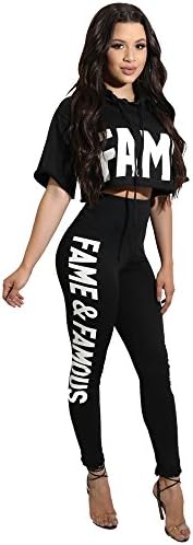 VSEGE Women's 2 Piece Outfits Hoodies Top Long Pants Yoga Sport Tracksuit