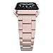 Simpeak Slim Band Compatible with Apple Watch Series 7 45mm, Women Men Solid Stainless Steel Business Band Strap Replacement for iWatch Series 6 SE 5 4 (44mm) Series 3 2 1 (42mm), Rose Gold