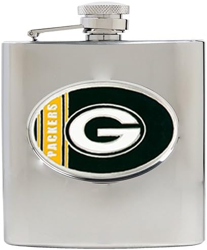 Amazon Com Green Bay Packers 6oz Stainless Steel Flask Personalized Engraving Alcohol And Spirits Flasks Flasks
