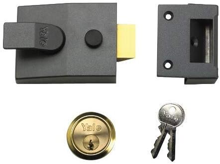 YALE YAL85DMGPB P-85-DMG-PB-40-Deadlocking Nightlatch Finish, High Security with Automatic Deadlock, Dark Metallic Gray, 40