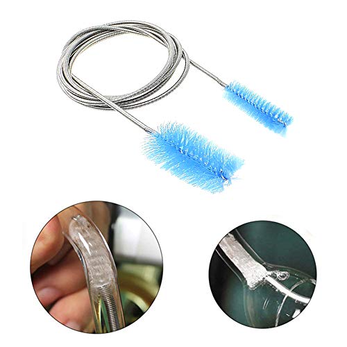 Huture 2PCS Aquarium Filter Brush Set Flexible Double Ended Bristles Hose Pipe Cleaner with Stainless Steel Long Tube Spiral Cleaning Brush Bristles Brushes for Fish Tank Home Kitchen Washing Tool - Thumbnail 3